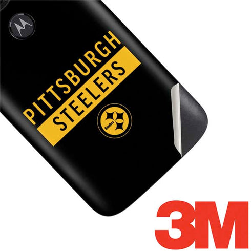 NFL Pittsburgh Steelers Black Performance Series Moto E5 Play Skin